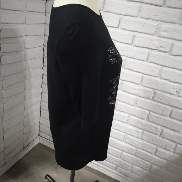 Apt. 9 Ladies Black with Sequins on Front Size Medium Top - Picture 4 of 9